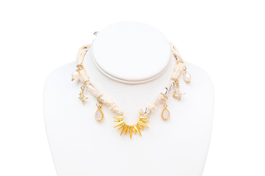 Here Comes The Sun Cream Bandana Necklace