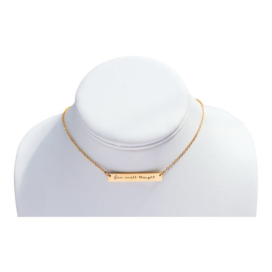 One Small Thought Gold Bar Necklace