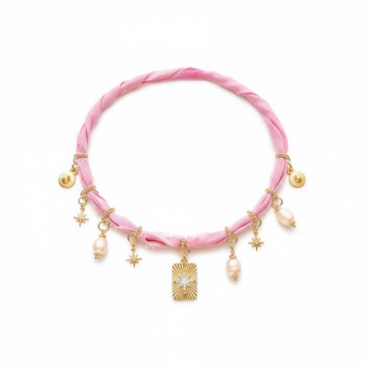 Pretty In Pink Bandana Necklace