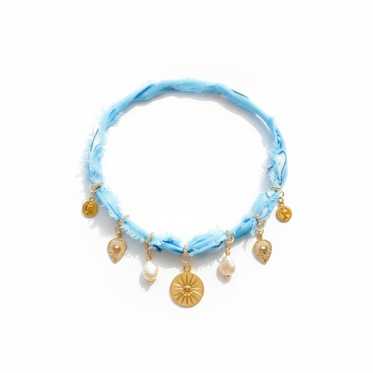 Meet Me Seaside Blue Bandana Necklace