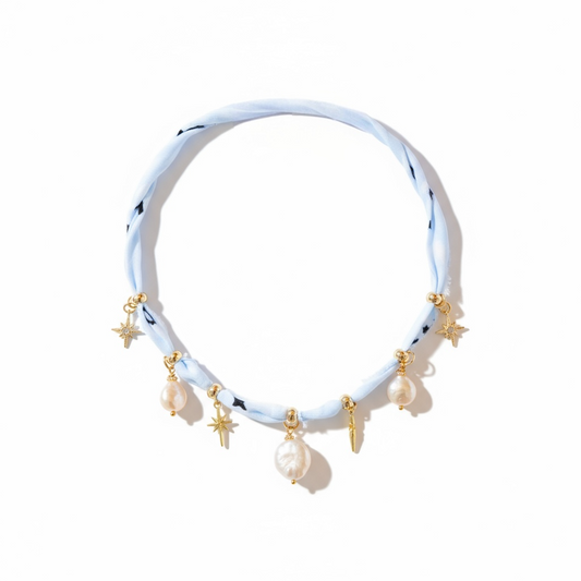 Soft Blue Whisper Bandana Necklace