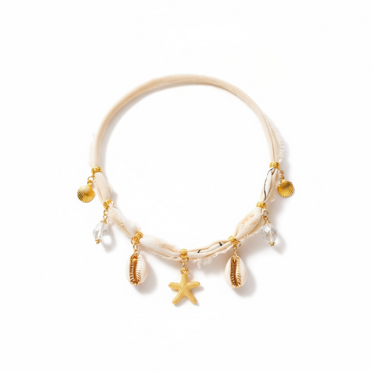 Star Of The Sea Cream Bandana Charm Necklace