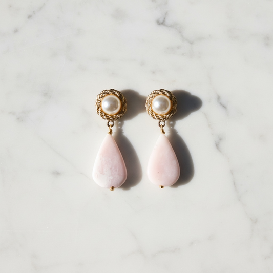 The Pink Opal Blush Pearl Earrings